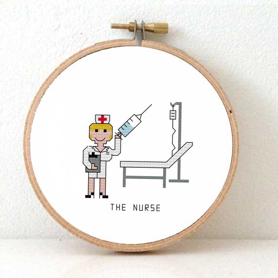 man verpleger kruissteek patroon