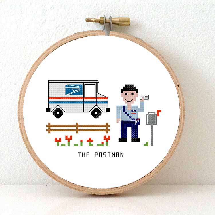 cadeau voor man postbode vs kruissteek patroon