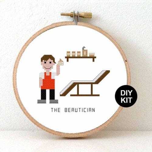 Male beatician cross stitch kit