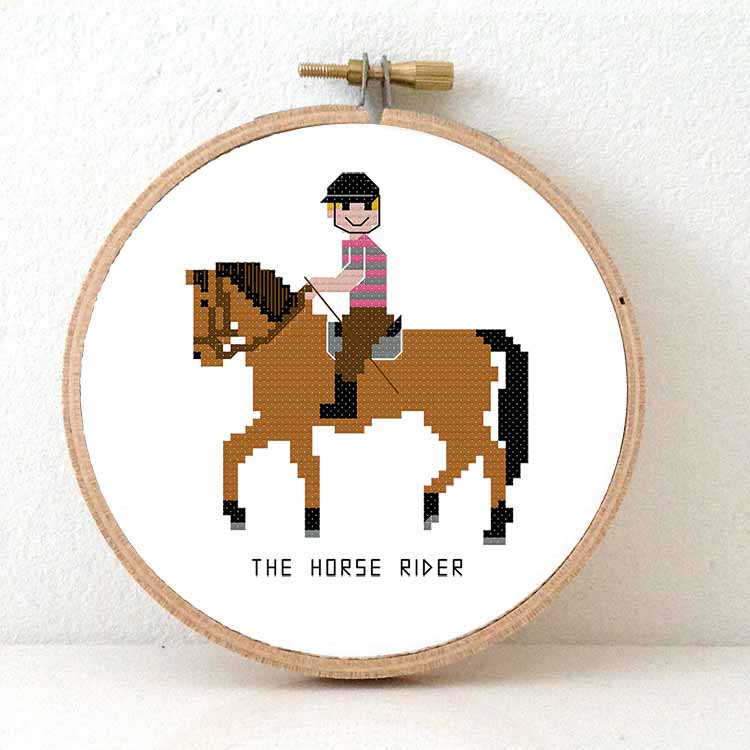 mannelijke ruiter kruissteek patroon