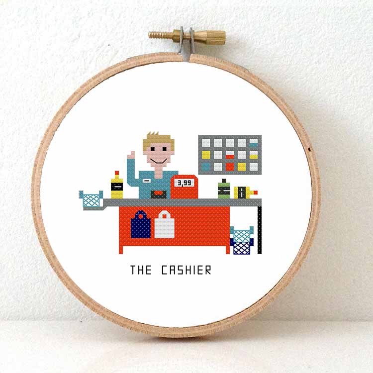 kassier man kruissteek patroon