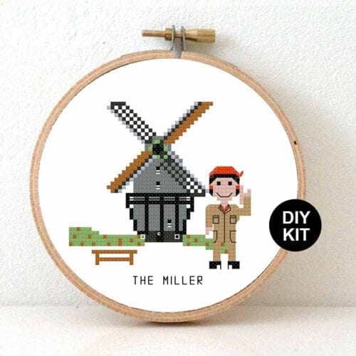 vrouw molenaar kruissteek borduurpakket