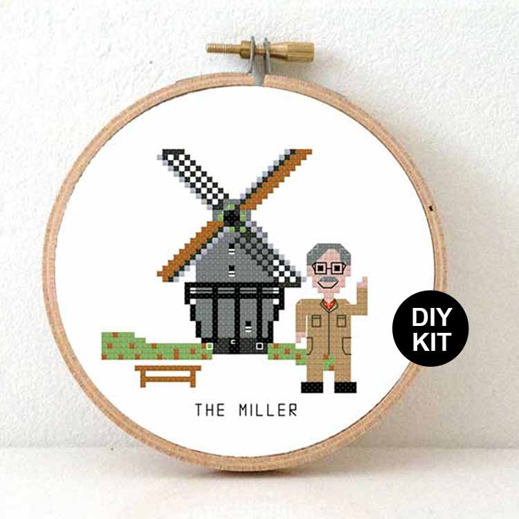 man molenaar kruissteek borduurpakket