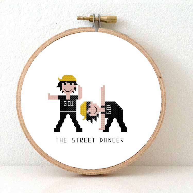cadeau voor man streetdancer kruissteek patroon