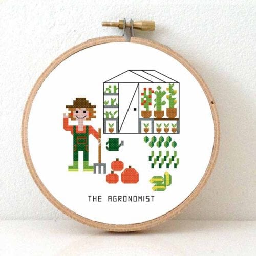 cadeau voor tuinder vrouw landbouwer kruissteek patroon