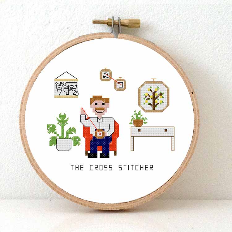 kruissteek borduurder man kruissteek patroon