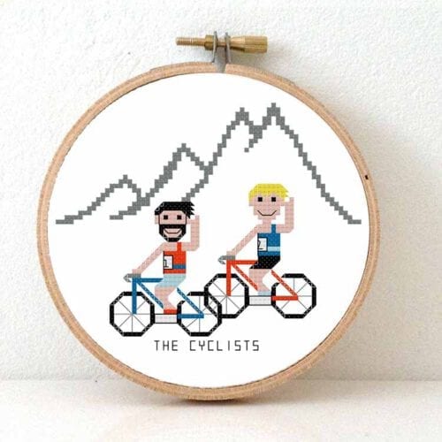 cyclist cross stitch pattern
