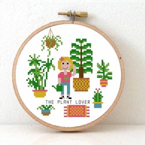 plantenlover kruissteek patroon