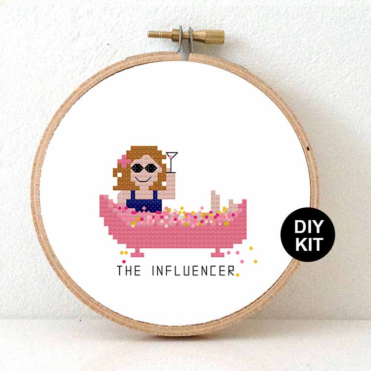 cadeau voor vrouwelijke influencer kruisteek borduurpakket