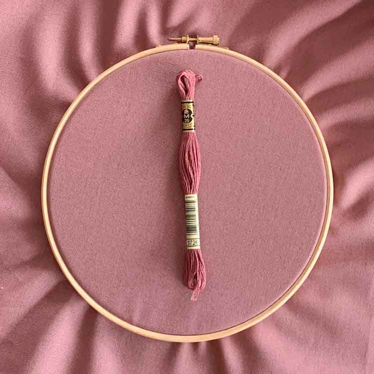 old pink ecologische canvas borduurstof