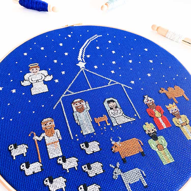 Kerstmis kerststal kruissteek pakket