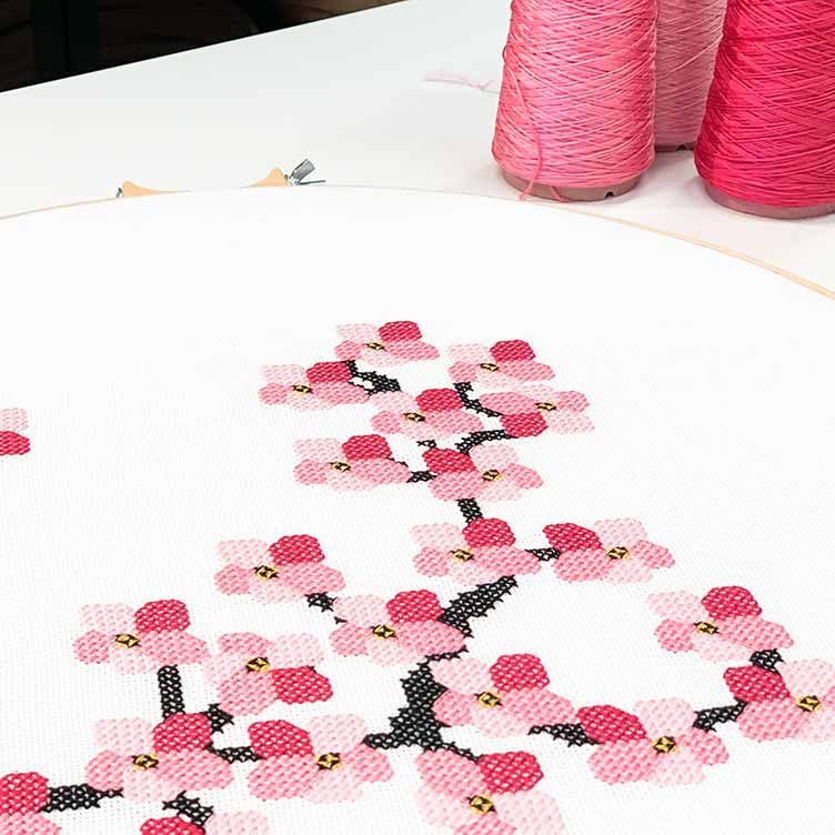 14615 Kersenbloesem kruissteek pakket