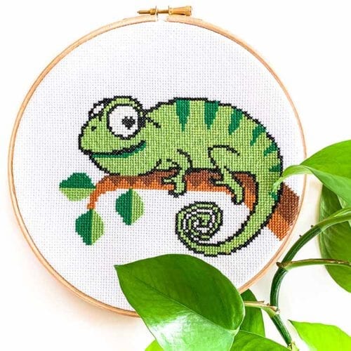 Kameleon kruissteek borduurpakket