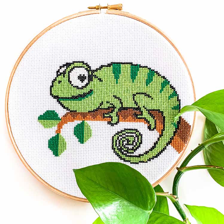 Kameleon kruissteek borduurpakket