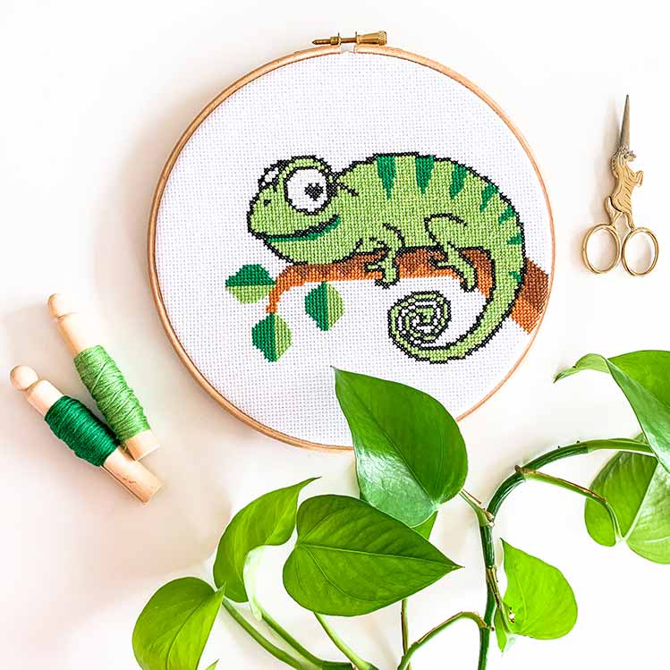 Kameleon kruissteek borduurpakket