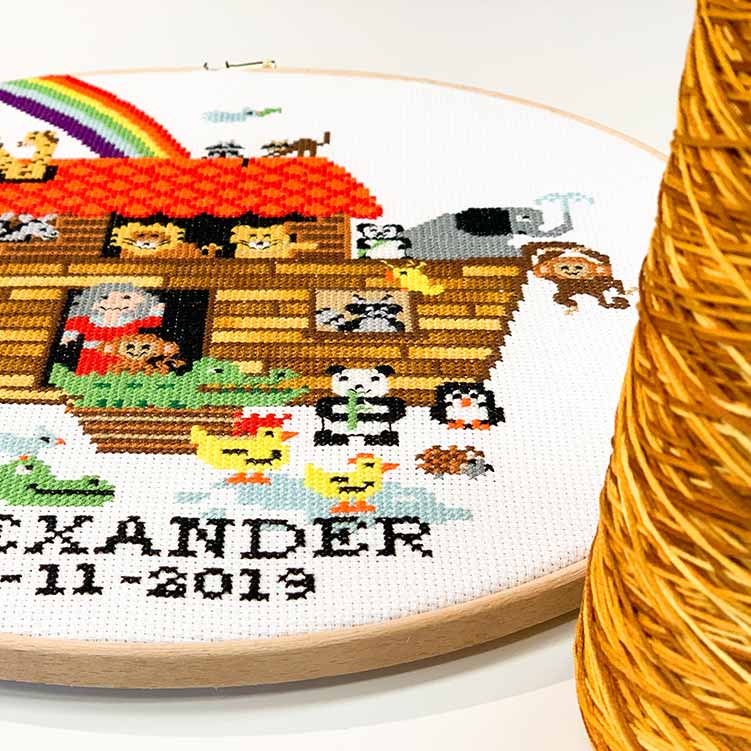 kruissteek borduurpakket met borduurgaren met kleurverloop