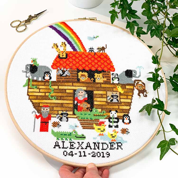 Christelijk kruissteek borduurpakket ark van noach