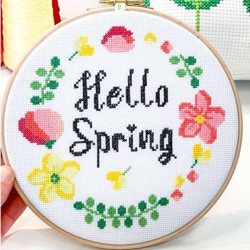 hello spring kruissteek borduurpakket