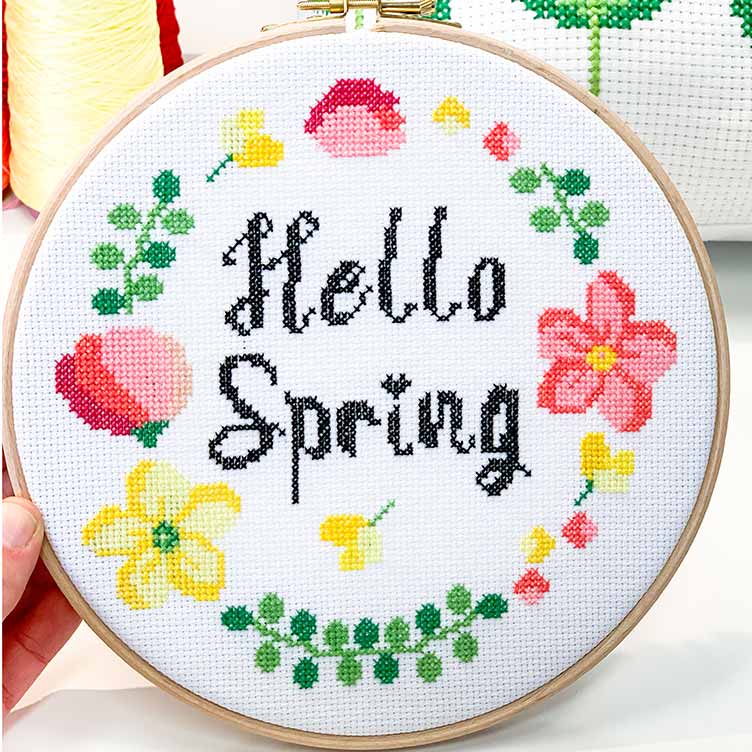 hello spring kruissteek borduurpakket