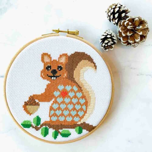 squirrel cross stitch kit for beginners