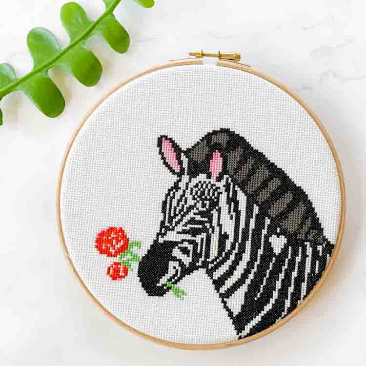zebra cross stitch kit animals for beginners-7