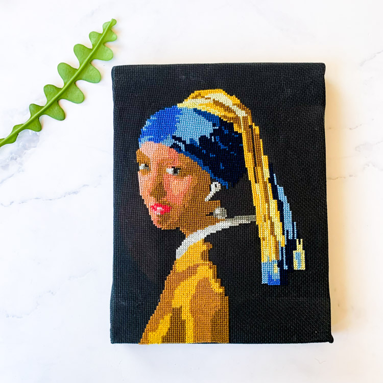 Meisje met de parel borduurpakket | Design van Club Geluk - Marieke Voorsluijs