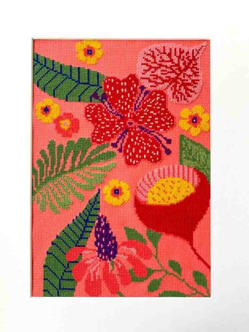 summer flower cross stitch kit