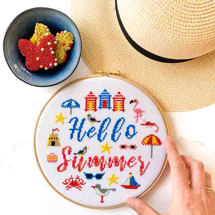 Hello summer cross stitch kit for beginners