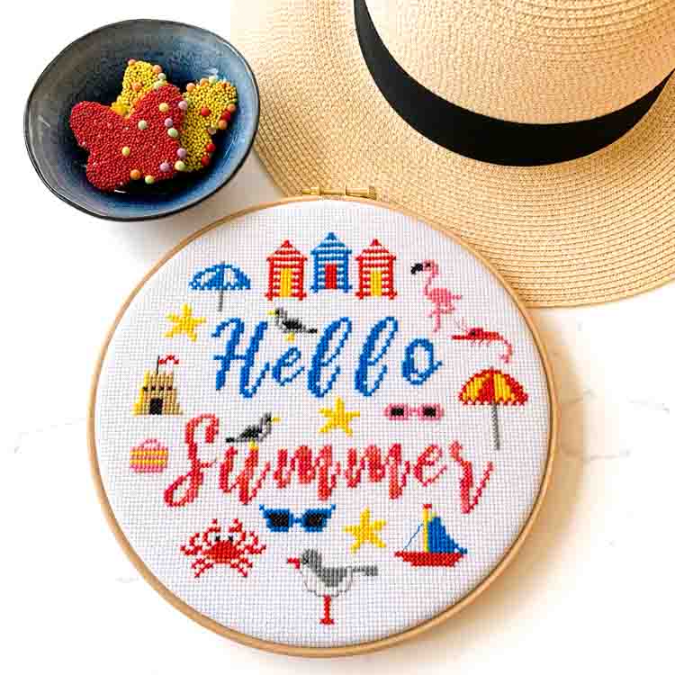 Hello summer cross stitch kit for beginners