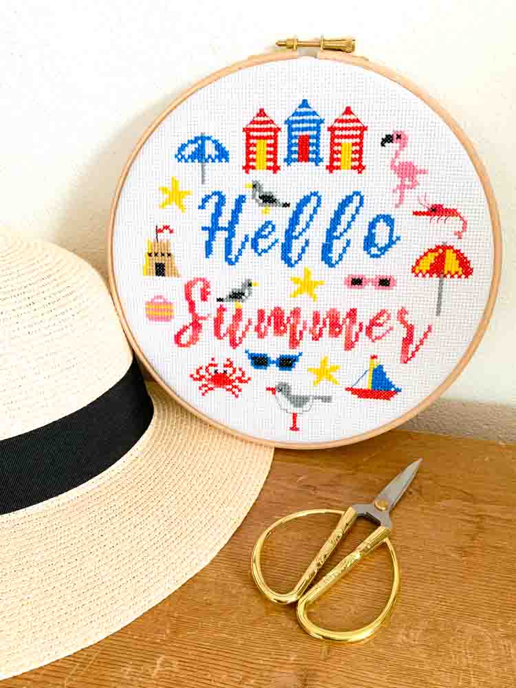 Hello summer cross stitch kit for beginners
