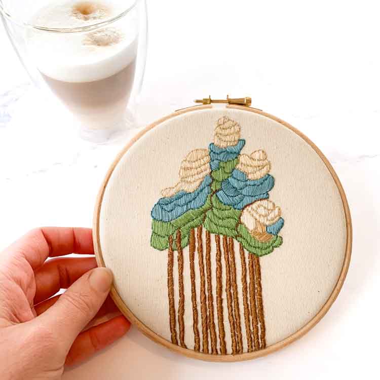 royal embroidery kit trees textielmuseum embroidery for beginners