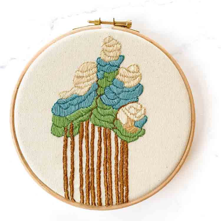royal embroidery kit trees textielmuseum embroidery for beginners