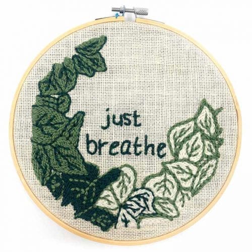 14920 botanical punch needle kit quote just breathe