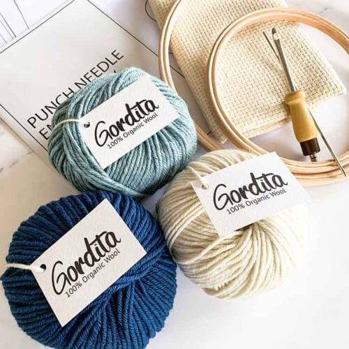 eco punch kit for beginners with ecological wool