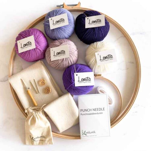 extra large ecological punch needle kit 3 size punch needle purples