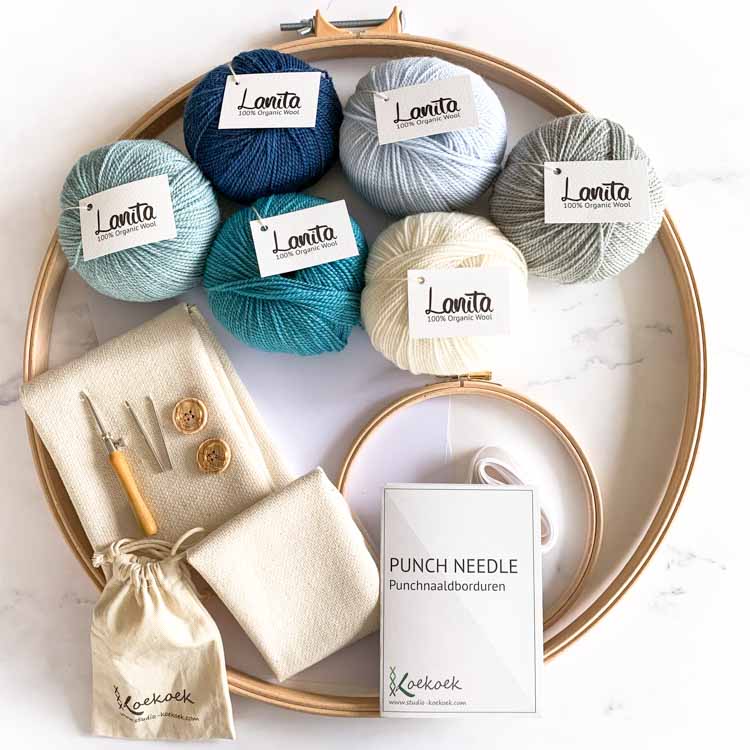 xl punchneedle kit turquoise ocean