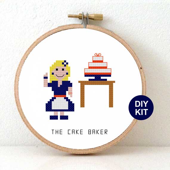 Taartenbakker (man) kruissteek borduurpakket