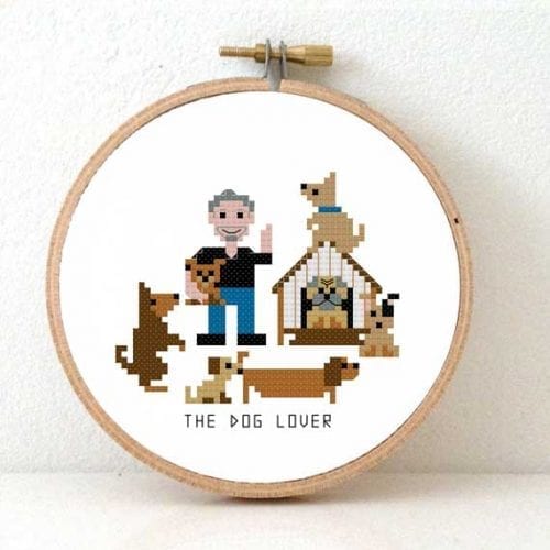 DIY cadeau hondenmens kruissteek patroon