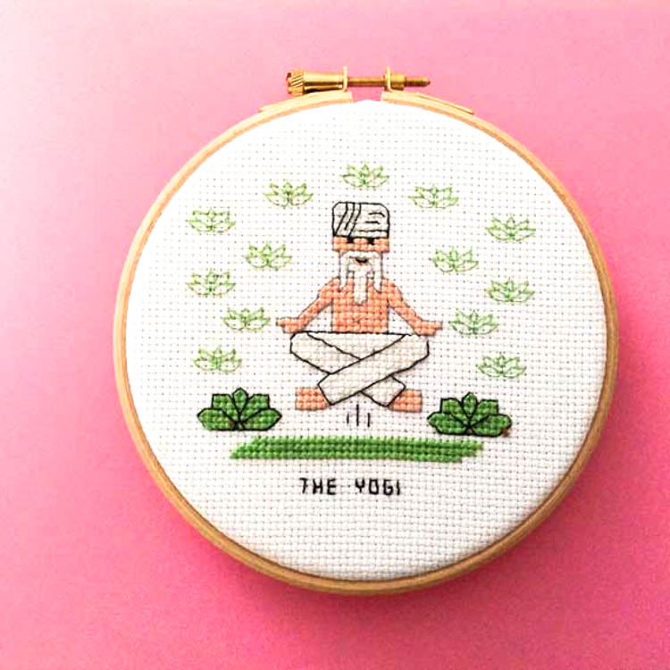 DIY cadeaus yogi kruissteek borduurpatroon