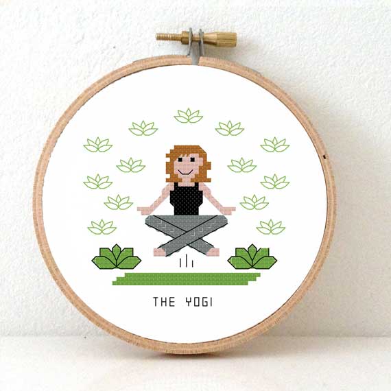 2 x Yogi (m/v) kruissteek borduurpatroon - Afbeelding 3