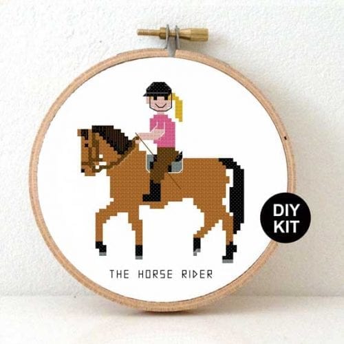 Cross Stitch Kit Horse Rider