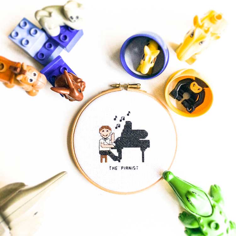 2 x Pianist (m/v) kruissteek patroon - Afbeelding 4