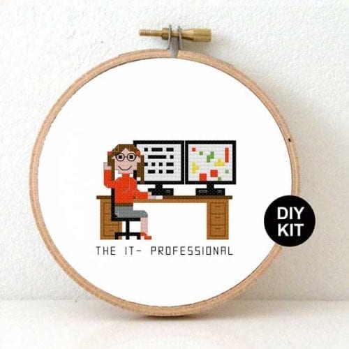 IT-professional vrouw kruissteek pakket
