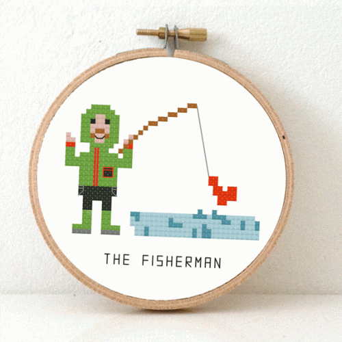 Visser kruissteek patroon