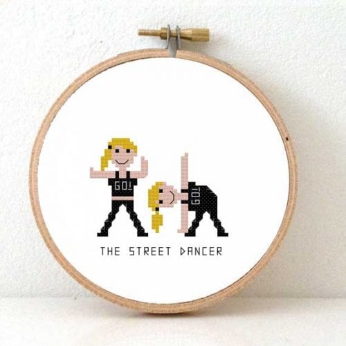 DIY cadeau voor streetdancer kruissteek borduurpatroon