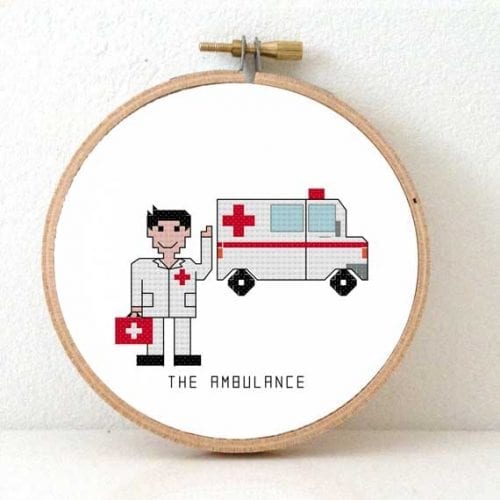 Ambulance kruissteek borduurpatroon