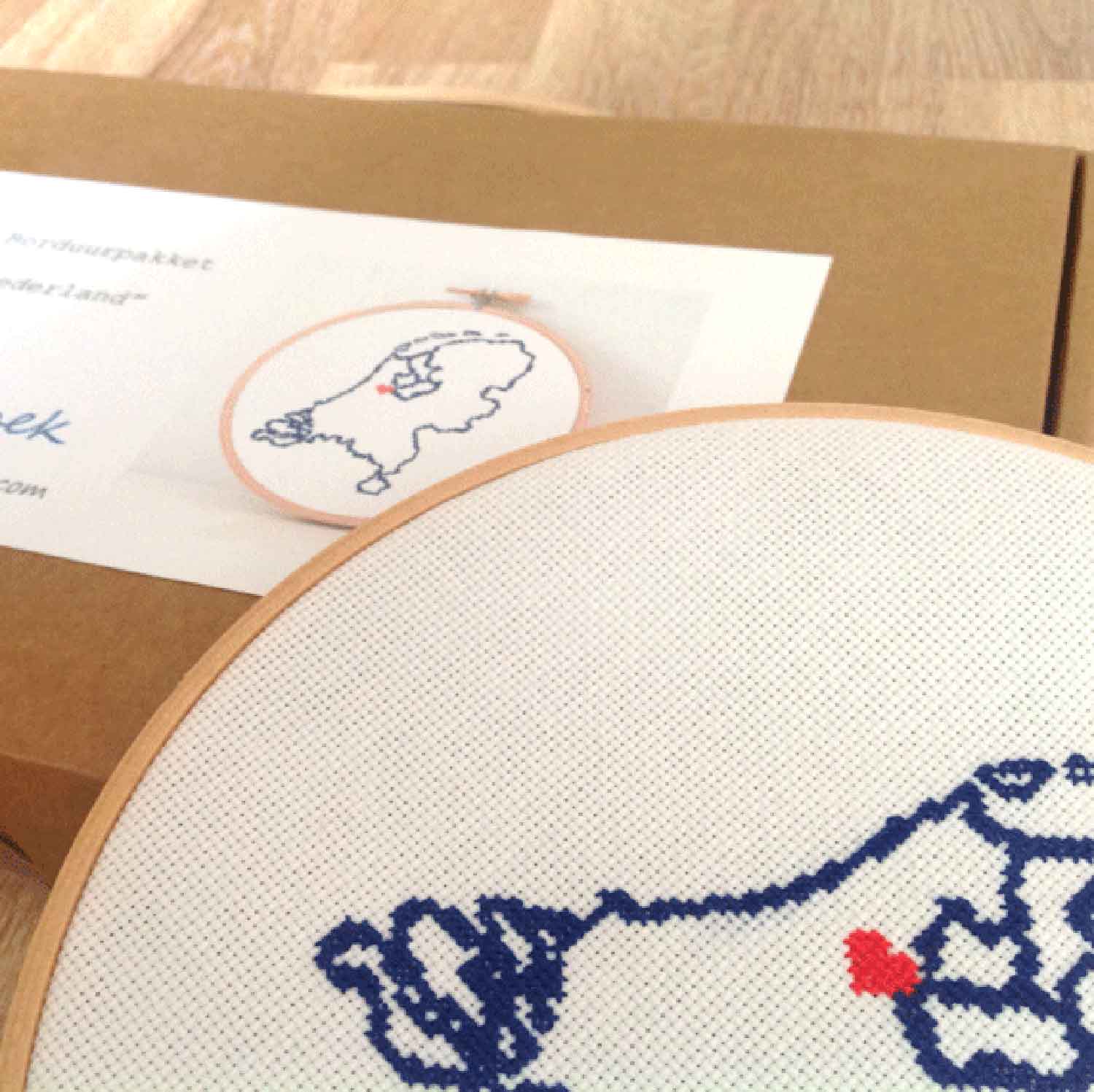 Nederlandse kaart borduurpakket