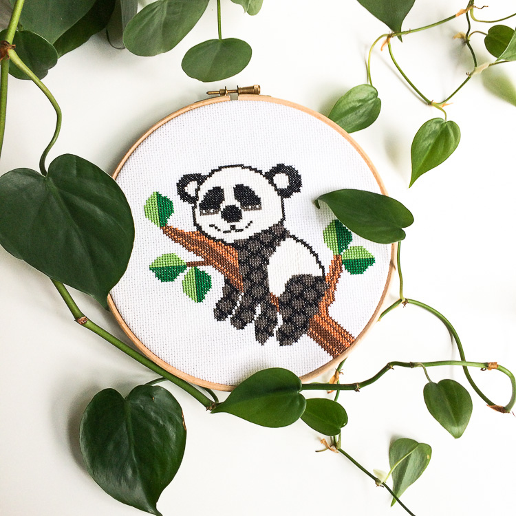 panda kruissteek borduurpakket