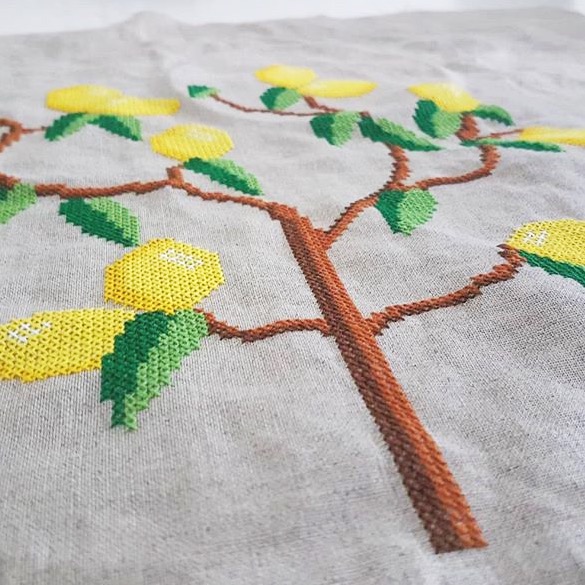 Citroen-boom-kruissteek patroon teltekening