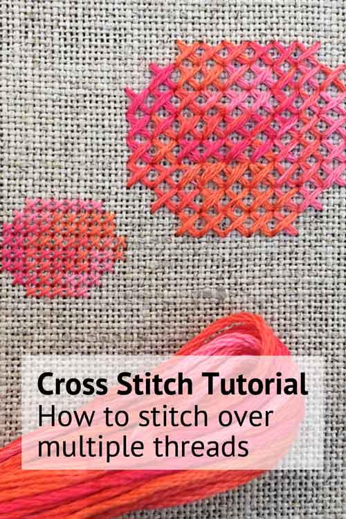 how to cross stitch over 2 cross stitch on linen instructions